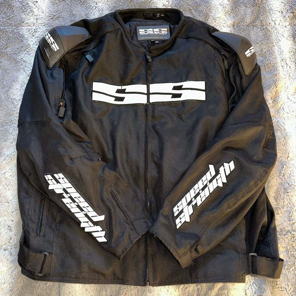 Speed And Strength Motorcycle Jacket Size 3XL Black Armored W/ Spine Pad